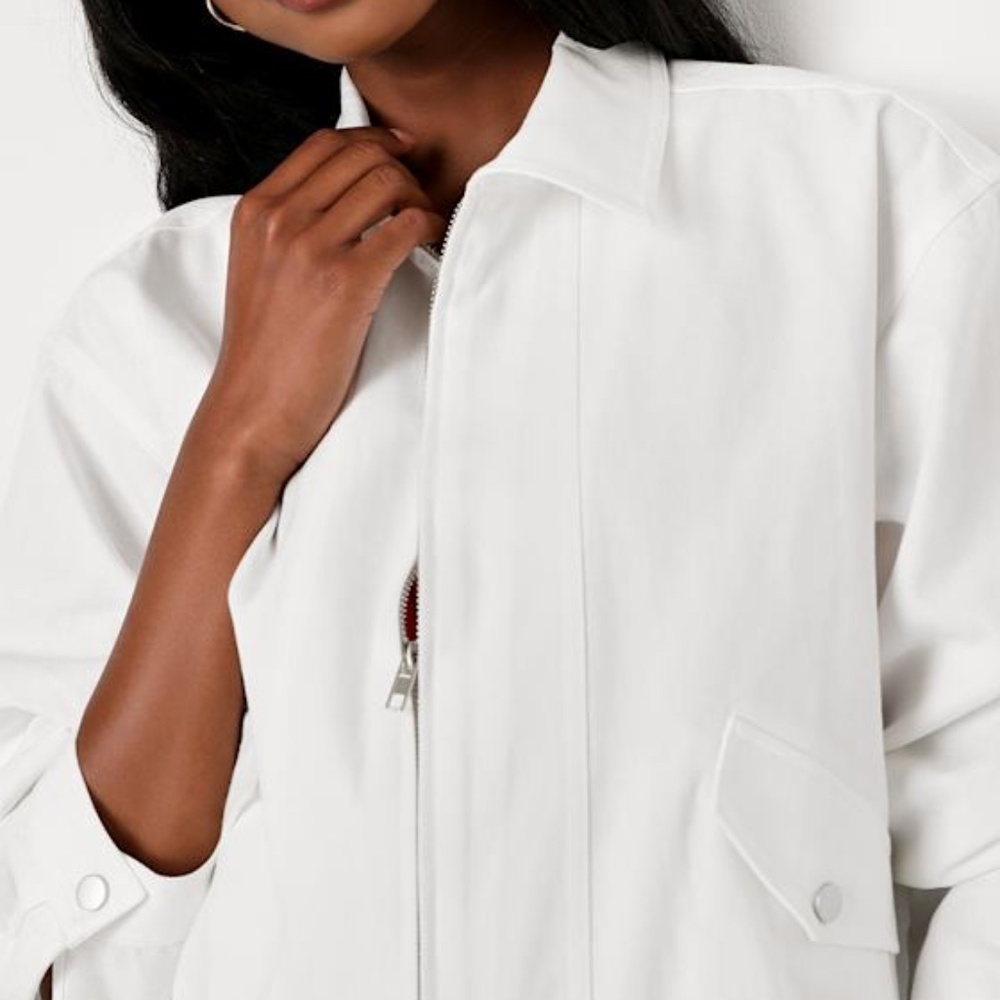 Lulus Versatile Essential White Twill Utility Jacket - Size XS